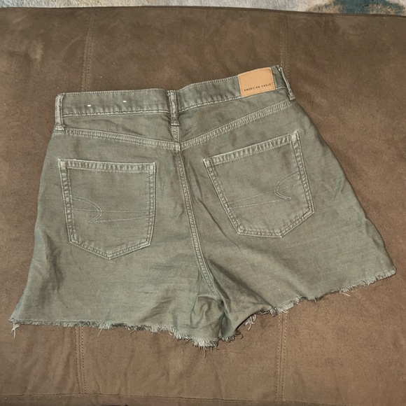 Muted olive green, distressed, American Eagle shorts - Picture 2 of 3